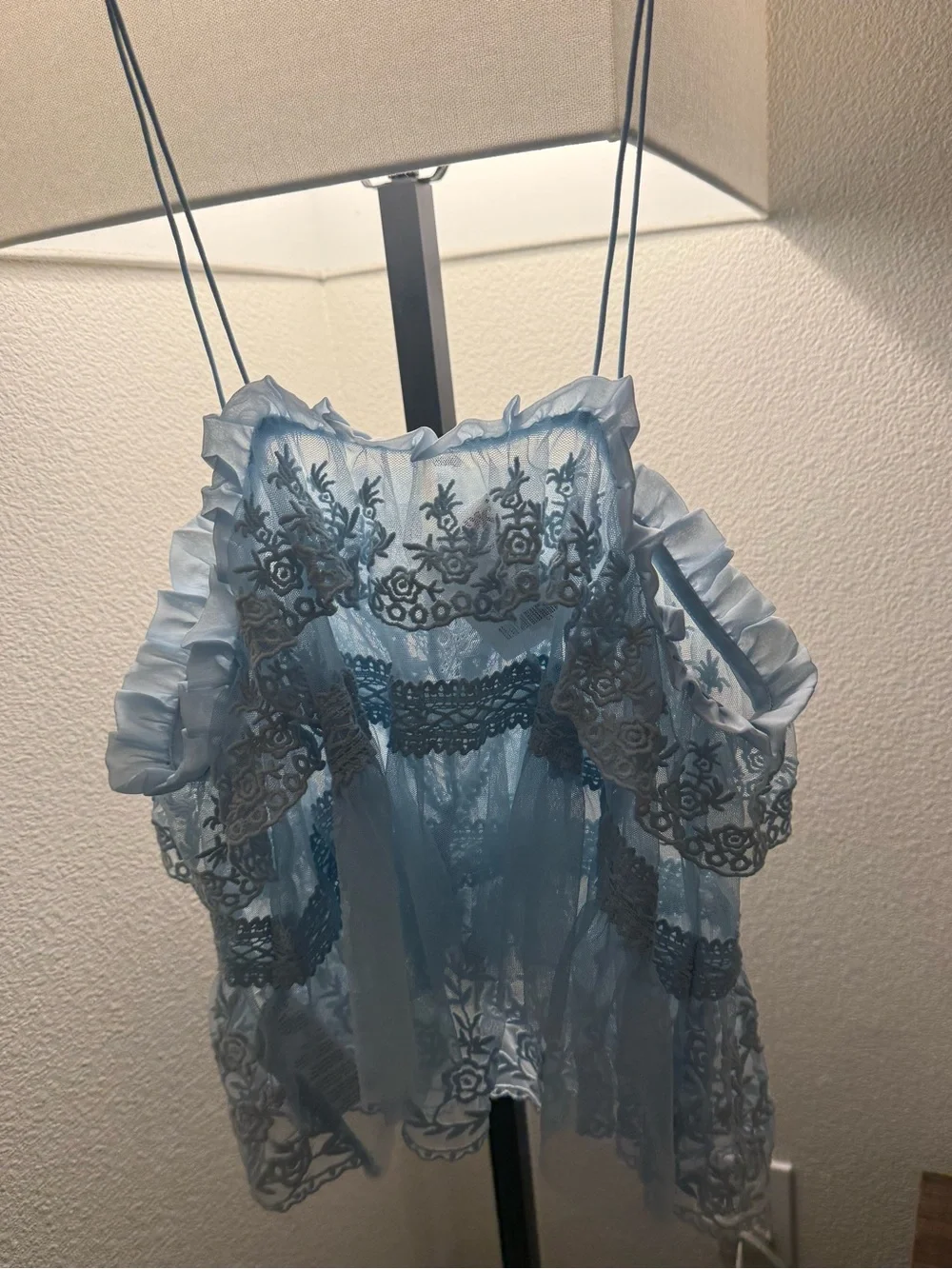 Free People Sofia Embroidered Sheer Lace Top